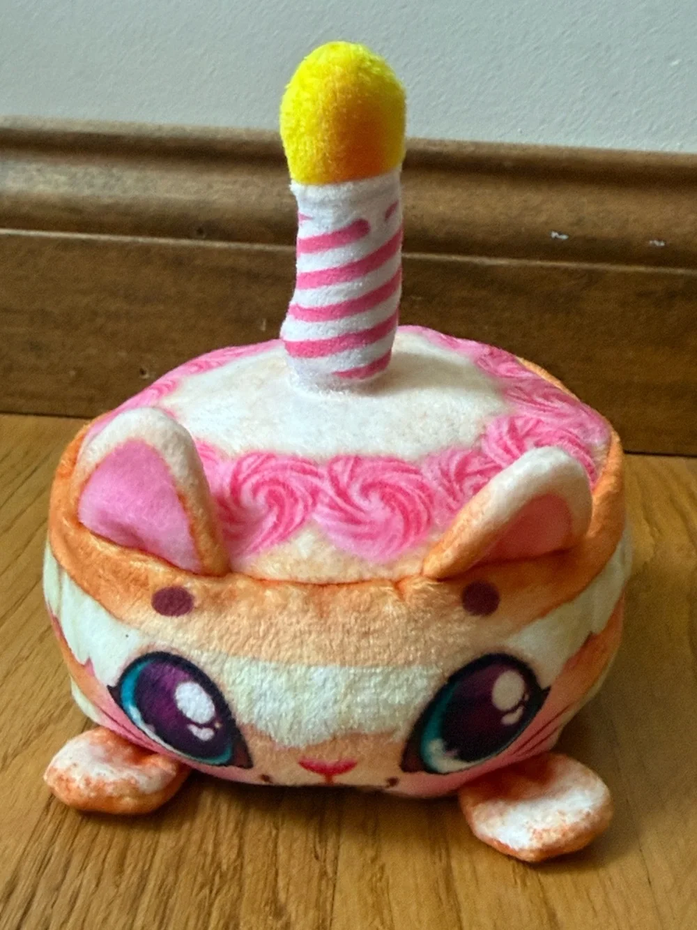 RARE Cookeez Makery Baked Party Treatz Birthday Candle Cat WORKS Plush Stuffed
